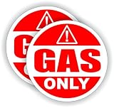 Gasoline Only 4" Round Vinyl Decal | Sticker | Label Fuel Gas Door Label Weatherproof