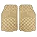 Copap 3pcs Rubber Floor Mats Universal Fit Mat for Car SUV Van & Trucks Front & Rear (Beige)