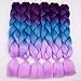 6 Pcs Ombre Braiding Hair Purple To Blue To Pink Ombre Braiding Hair Synthetic Hair Crochet Braids 100g Fiber 24inch Jumbo Braids Hair Extensions (Purple to Blue to Pink#C26)
