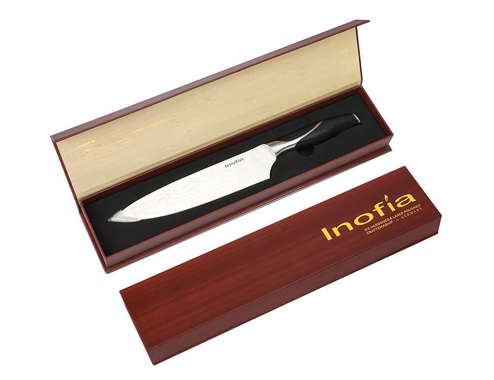 Premium Chef Knife, Inofia 8 inch Professional Japanese Damascus Texture Chef\'s Knife Ultra Sharp and Durable Manual Knives Top Kitchen Knife for Home and Restaurant with Gift Box