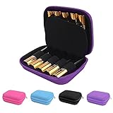 Essential Oils Storage – pureGLO 10 Bottle Essential Oil Carrying Case - Organizer Bag Travel Carrier Holds 5ml 10ml Vials – Holder for Young Living & Doterra Containers (Purple)