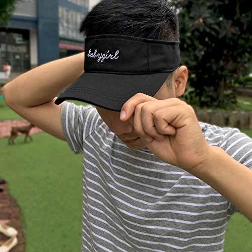 Jinniee Sun Visors Hats Classic Unisex 100% Cotton by Cool Sporting Visior With Small Embroidery - Best Visior For Running, Workouts and Outdoor Activities (Baby Girl Hat)