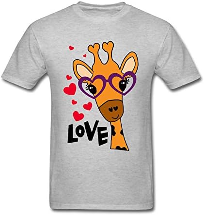 Mengtt Men's Cute Giraffe Cartoon Design Cotton T Shirt