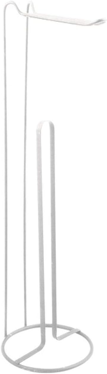 MSV Elegant Standing Toilet Roll Holder - W x H x D: 15 x 54 x 15 cm, White Matt, Moyen - Image 3
