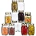Bormioli Rocco Quattro Stagioni Glass Mason Jars - 12 Pack - (17 Ounce) with Gold Airtight Lid for Canning, Fermenting, Preserving, Storing, Italian Made Glass Jar
