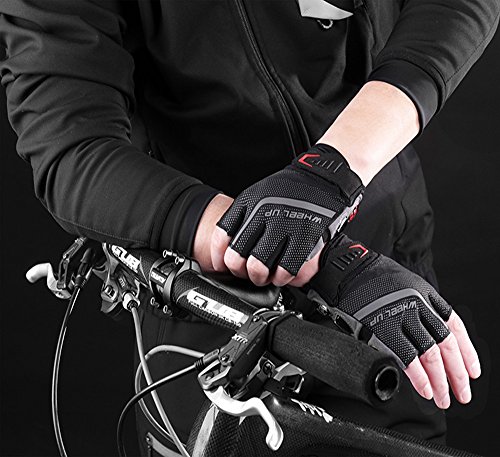 Glumes Bike Gloves Bicycle Gloves Cycling Gloves Mountain Biking Gloves with Anti-Slip Shock-Absorbing Pad Breathable Half Finger Outdoor Sports Gloves for Men&Women