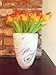 Decora 10Pcs/Bag High Quality PU Holland Mini Tulip Artificial Flower Real Touch for Wedding,Room,Home,Hotel,Party Decoration and Holiday (Yellow and Red)