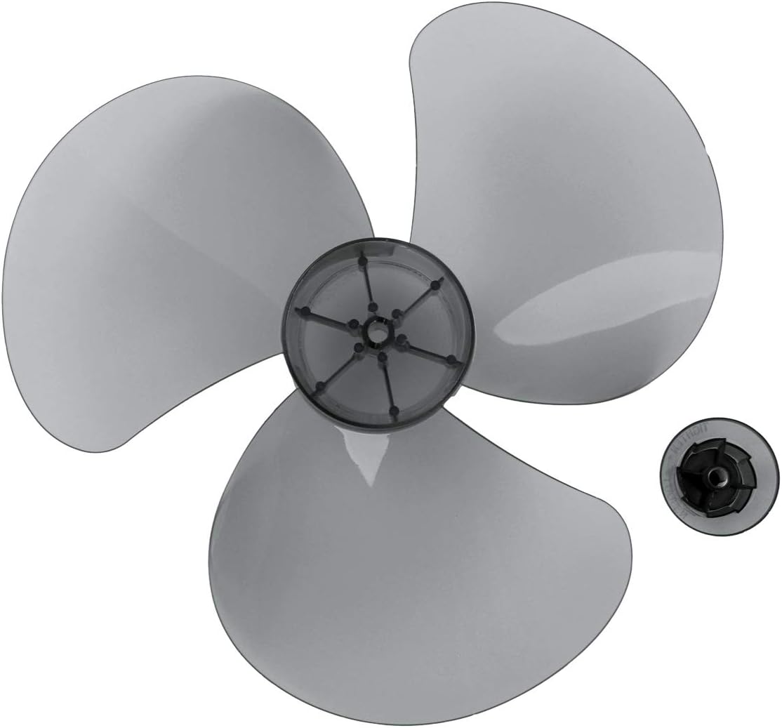 CHICTRY Plastic Fan Blade Replacement Leaves with Nut Cover for Household Standing Pedestal Fan Table Fanner Accessories Grey 12 Inch 3 Leaves - Image 3