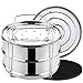 Aozita 8 qt Steamer Insert Pans for Instant Pot 8 Quart Accessories - Stackable Food Steamer with Sling for Pressure Cooker Pot in Pot Cooking, Baking, Casseroles, Lasagna Pans - Interchangeable Lid