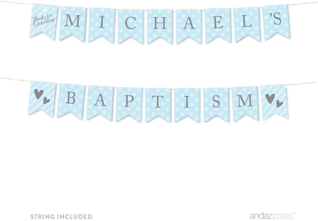 Amazon Com Andaz Press Baby Blue And Gray Boy Baptism Collection