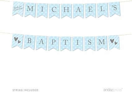 Amazon Com Andaz Press Baby Blue And Gray Boy Baptism Collection