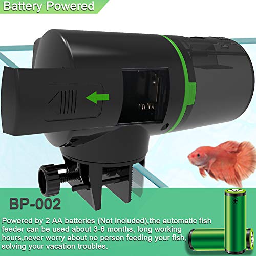 TOPBRY Automatic Fish Feeder, Digital Auto Fish Turtle Feeder for Aquarium and Fish Tank, Timer Fish Feeder Fish Food Dispenser (White)
