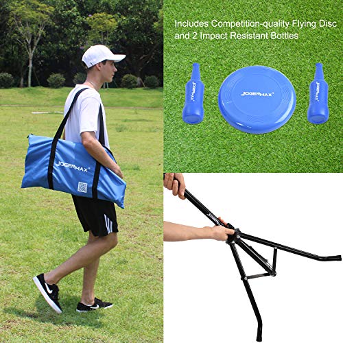 Beersbee Bottle Flying Disc Toss Game, Frisbee Game, Included Portable Carrying Bag, Flying Disc, Telescopic Poles & 2 Bottles, for Children, Teens, Adults, Outdoor Games, Yard Games, and Lawn Games!