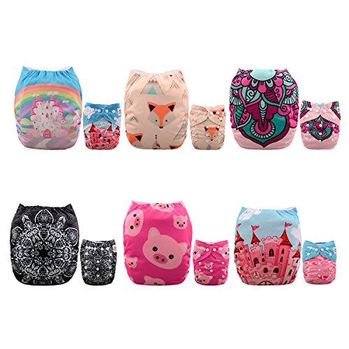 Alvababy 6 pack with 12 inserts baby diaper, pocket clo…