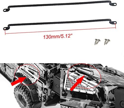 AXspeed Simulation Car Railing Metal Handrail for 1:10 RC Rock Climning Car Killerbody Toyota LC70 TRX-4 Shell Pack of 2 (Style B -130mm)
