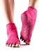 ToeSox Women's Grip Half Toe Ankle Socks, Medium, Fuchsia