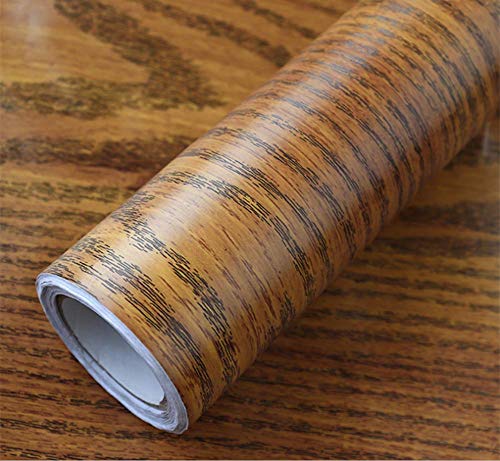 Self Adhesive Wood grain furniture stickers PVC wallpaper cabinets Gloss Film Vinyl Counter Top Decal 24inch by 78inch (Red curved wood)