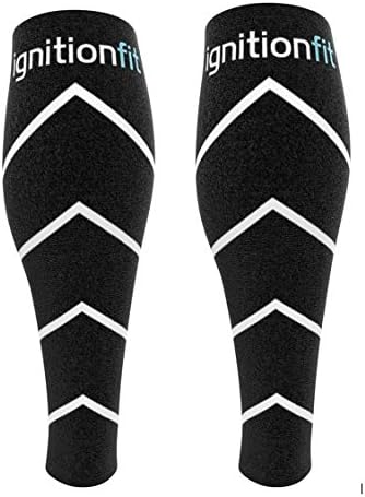 Calf Compression Sleeve by ignitionfit - Leg Compression Socks for Shin Splint, &amp; Calf Pain Relief - Men, Women, and Runners - Calf Guard for Running, Cycling, Maternity, Travel, Nurses