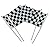 24PCS 6'' X 8'' Black and White Checkered Flag Racing Polyester Flags with Plastic Stick NASCAR Theme Party Favor Decoration