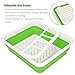 Learja Collapsible Dish Drying Rack, Small Folding Dish Rack, Portable Dish Drying Rack, Compact Dish Drainer for Kitchen, Camper, RV, Caravan, Travel Trailer (Green and White Without Drainer Board)