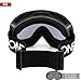 Gonex Professional Ski Goggles OTG Anti-fog Windproof UV Protection with Double Lens For Skiing Snowboard Skate Winter Sports+Goggle Case EVA Box Black Frame(Silver Lens)