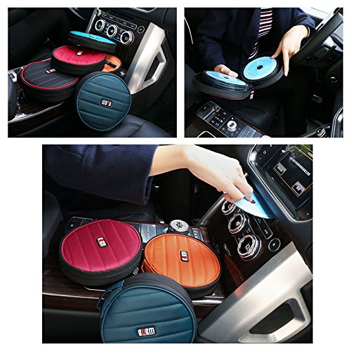 CD/DVD Portable Carry Wallet BUBM 32 CD Disc Capacity Waterproof Storage Case Compact and Easy to Store for Car Home and Travel Ink blue - Thumbnail 6
