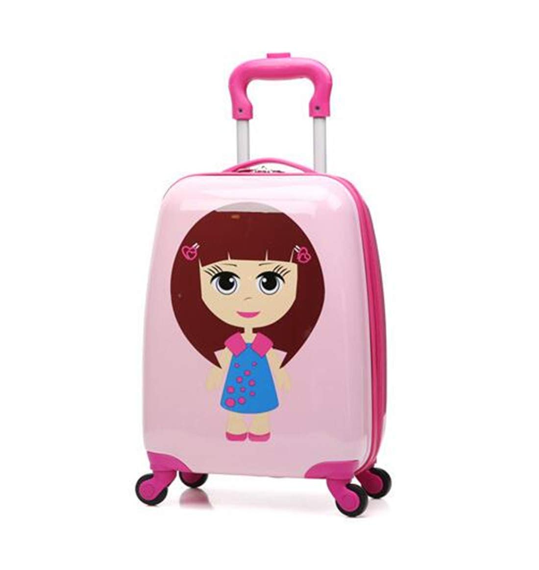 little girls rolling suitcase