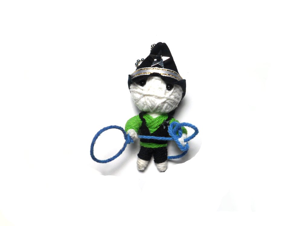 String Voodoo dolls Cowboy Keychain with Random Ropes Colors