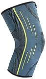 AIvada Knee Brace Compression Sleeve Support Wraps Anti-Slip Firm Grip - Prevent Injuries, Get Pain Relief, Improved Mobility - Ideal as Crossfit, Weightlifting, Powerlifting, Running Single