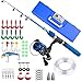 PLUSINNO Kids Fishing Pole,Light and Portable Telescopic Fishing Rod and Reel Combos for Youth Fishing by (Blue Handle with Box, 150CM 59In)