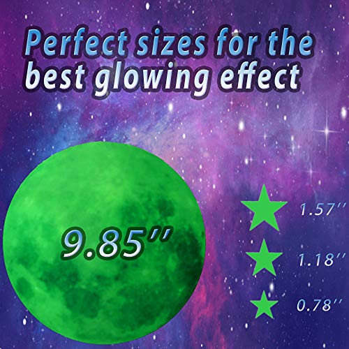 HORIECHALY-Glow-in-The-Dark-Stars-Wall-Stickers-221-Adhesive-Bright-and-Realistic-Stars-and-Full-Moon-for-Starry-Sky-Shining-Decoration-for-Girls-and-Boys-Beautiful-Wall-Decals-1-Set