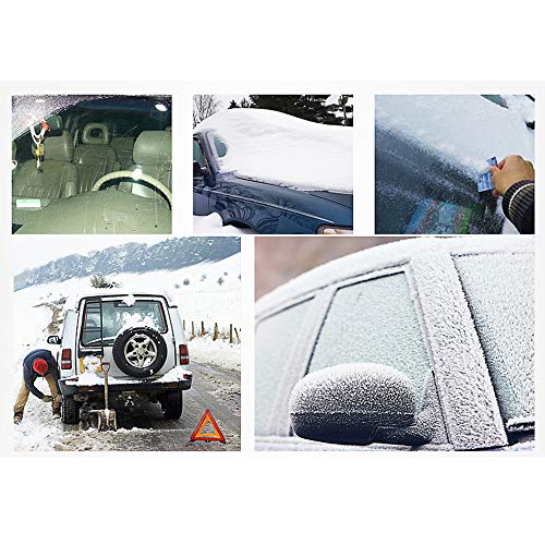 XGao Snow Brush and Ice Scraper, Snow Scraper and Brush, Snow Scraper with Brush, Multifunctional Stainless Steel Snow Shovel Portable Cleaning Tool Ice Vehicle Car Windshield Scraper (Red)