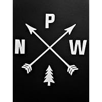 Chase Grace Studio Pacific Northwest PNW Hiking Vinyl Decal Sticker|White|Cars Trucks Vans SUV Laptops Wall Art|5.25" X 5.25"|CGS816