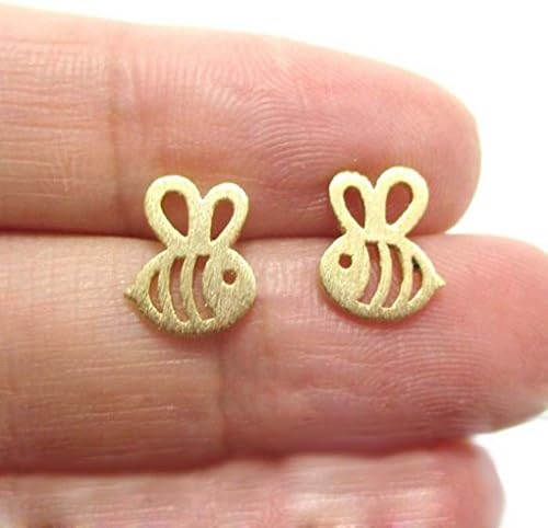 Jew: 1Pair GOLD SILVER ADORABLE BUMBLE BEE INSECT SHAPED STUD EARRINGS ANIMAL JEWELRY