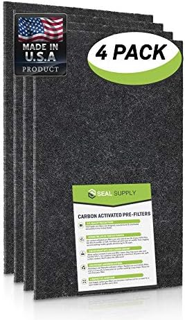 Seal Supply 4 Pack of Size 21 115115 Carbon Activated Pre Filters Precut Compatible with Winix Plasmawave Models 5300 5500 & 6300