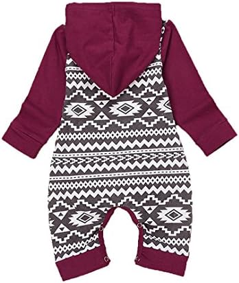 Unmega Baby Boy Girl Long Sleeve Romper Hooded Jumpsuit Onesie