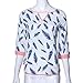 Orangesky Women Top Casual Loose Half Sleeve Plume Tee Shirt Blouse (M, White)