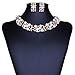 Qiyun Multi-Row Strand Pearl Beaded Torsade Bib Choker Collar Necklace Earrings Set