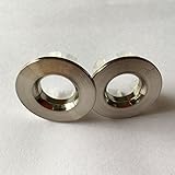 ELITE Bathroom Ceramic Vessel Sink Brushed Nickel Finish Solid Brass Overflow Cap Insert in Hole Round Cap 2 Pack