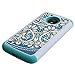 Moto E4 Plus Case, LEEGU [Shock Absorption] Dual Layer Heavy Duty Protective Silicone Plastic Cover Rugged Case for Motorola Moto E Plus 4th Generation (USA Version) - Blue Flower