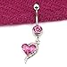 HuntGold 1X Charming Navel Rings Fashion Belly Ring Dangle Body Piercing Jewelry(Pink)