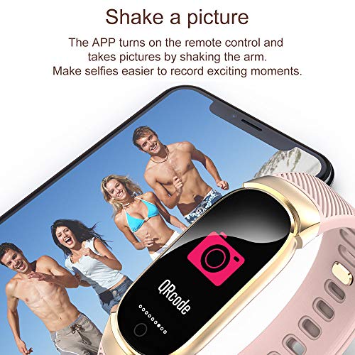 Sunward QW16 Smart Watch Sports Fitness Activity Heart Rate Tracker Blood Pressure Watch Fitness Tracker for Men Women Kids. (Rose Gold)