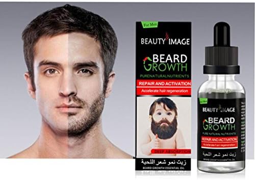 Beard Grow | Facial Hair Supplement | #1 Mens Hair Growth Vitamins | For Thicker and Fuller Beard (Red)