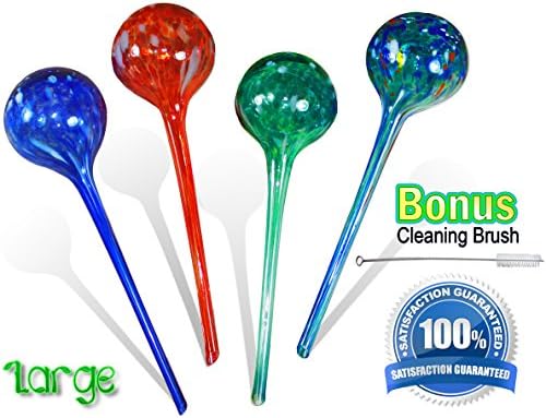 5 STAR SUPER DEALS Aqua Plant Watering Globes - Automatic Watering Ball Bulbs - Self Watering Plant Bulbs - 4pc Large