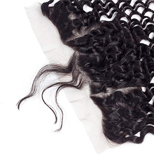 Forawme-Unprocessed-Brazilian-Deep-Wave-Hair-Full-Lace-Frontals-Human-Hair-14-Inch-130-1B-Ear-To-Ear-Pre-Plucked-Lace-Frontal-Closure-With-Baby-Hair-13X4-Hair-Pieces