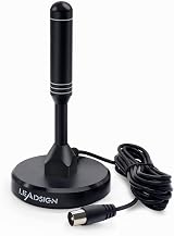 LEADSIGN 2025 Indoor TV Aerial High Gain 300+ Miles Magnetic Base 6.6ft Cable