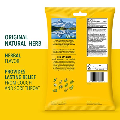 Ricola Original Herb Cough Drops, 45 Drops, Unique Swiss Natural Herbal