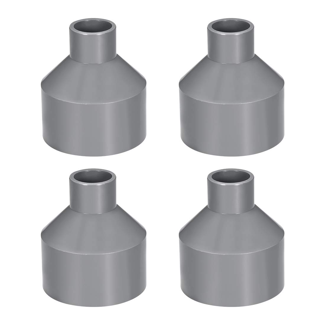 sourcing map PVC DWV Reducing Coupling Schedule 40 Gray 32mm x 75mm Socket 4pcs