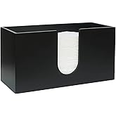 Paper Towel Dispenser Countertop, Bamboo Paper Hand Towel Holder for Bathroom Kitchen Toilet, Black Napkin Towel Holder, Napkin Dispenser Suitable for C-Fold Z-Fold Trifold Multifold Towels