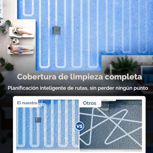 (2026 New) Pondee X5 Robot Pool and Wall Cleaner Without Cable, Water Line, Smart Navigation, Vacuum Cleaner 21 m³/h Saugkraft, 3 Brushless Motors, 180 Min Autonomy, Pools up to 300 m2